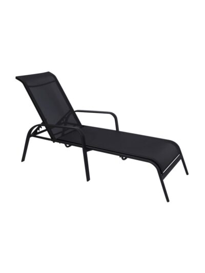 Bermuda Sun Lounge Black Frame with Black Sling